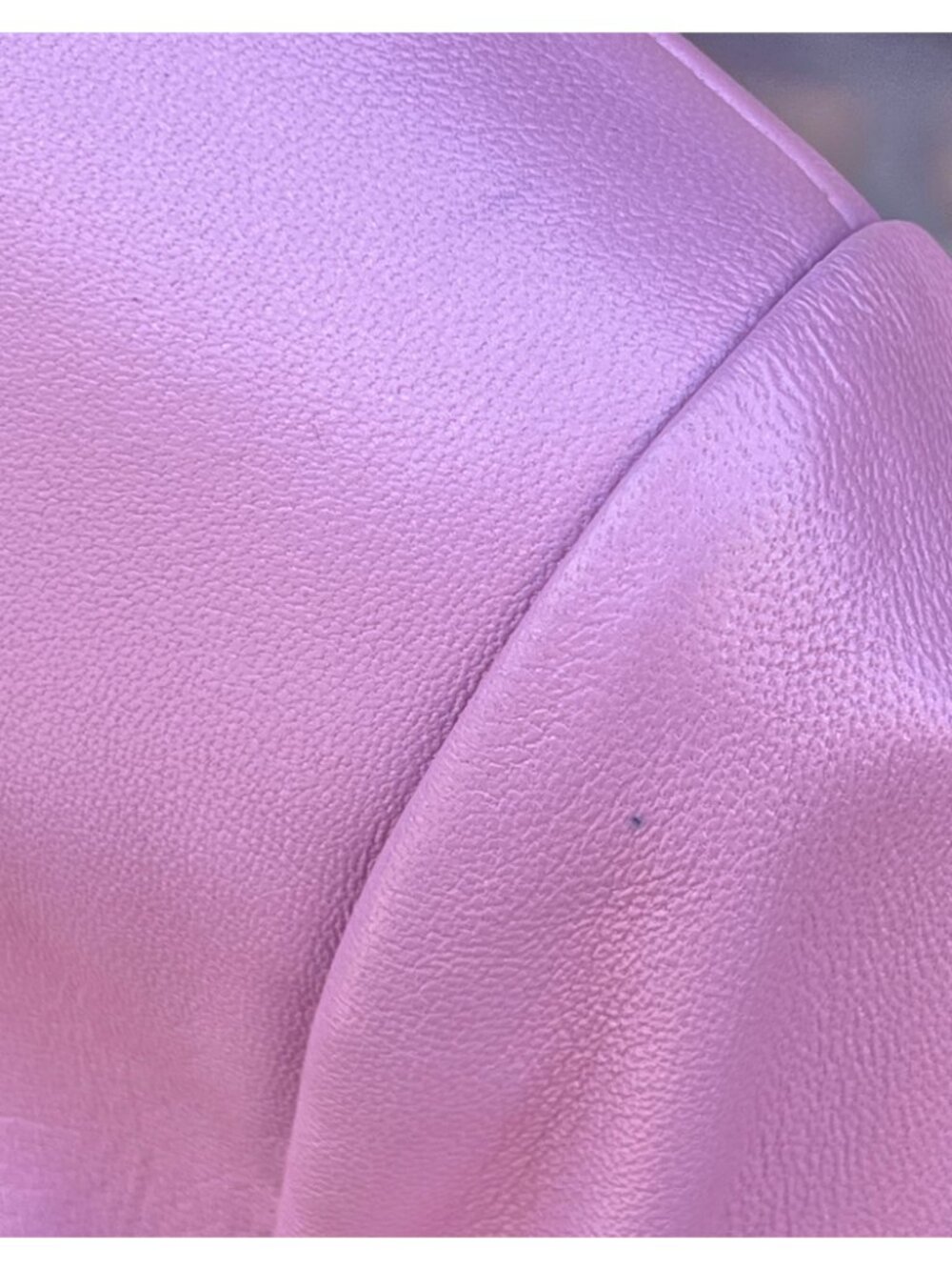 St. John Sport By Marie Gray Pink Leather Jacket Size L With Full Zip Front & Po - Picture 9 of 16